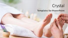  Presentation with medical spa - Amazing PPT layouts having soothing - foot massage in medical spa backdrop and a light gray colored foreground