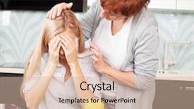  Presentation with soothing - Presentation design enhanced with soothing - mother soothes sad daughter mature background and a lemonade colored foreground