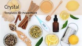  Presentation with natural ingredients - Presentation theme enhanced with soothing - natural flu and cold remedy background and a coral colored foreground