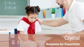  Presentation with pretty girl - PPT theme having soothing - pretty little girl sitting background and a coral colored foreground