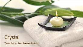  Presentation with scented candle - Slide set featuring soothing - scented candle and flowers placed background and a lemonade colored foreground