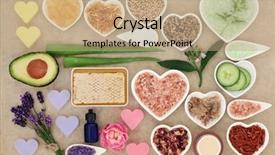  Presentation with skin care - Beautiful slide deck featuring soothing - skincare and body care ingredients backdrop and a coral colored foreground