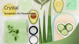  Presentation with skincare - Cool new presentation theme with soothing - skincare ingredients to cleanse backdrop and a blonde colored foreground