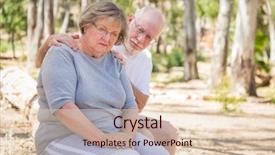  Presentation with concert symphony woman dancing in grass - Slides enhanced with soothing - very upset senior woman sits background and a lemonade colored foreground