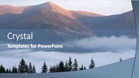  Presentation with soothing - Presentation theme featuring soothing-view-of-the-mountains background and a ocean colored foreground