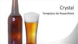  Presentation with beer bottle - Amazing theme having sop - bottle glass of beer isolated backdrop and a white colored foreground