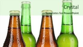  Presentation with out line of glass bottle - Amazing PPT theme having sop - coloured glass beer bottles isolated backdrop and a mint green colored foreground