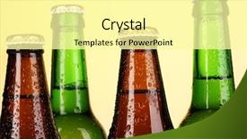  Presentation with glass bottle packaging - Cool new presentation with sop - coloured glass beer bottles backdrop and a blonde colored foreground