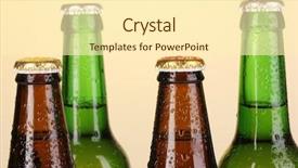  Presentation with coloured - PPT theme having sop - coloured glass beer bottles background and a cream colored foreground