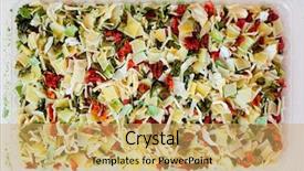  Presentation with dried tomato - Presentation with sop - dehydrated dried vegetables for soup background and a  colored foreground