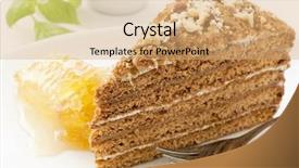  Presentation with honeycomb - Presentation design featuring sop - honey cake with honeycomb background and a coral colored foreground