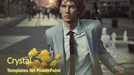  Presentation with tulips - Slide deck consisting of sophisticated - attractive guy with bunch background and a tawny brown colored foreground