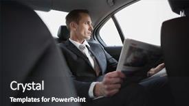  Presentation with car - Amazing presentation theme having sophisticated - businessman looking out the window backdrop and a dark gray colored foreground