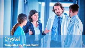  Presentation with doctor in hospital health insurance related icons healthcare person saving medical - Amazing theme having sophisticated - businesswoman talking with doctors backdrop and a teal colored foreground
