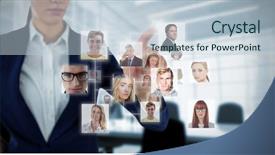  Presentation with computer room - Slide deck enhanced with sophisticated - composite image of headshots background and a lemonade colored foreground