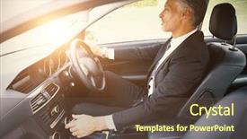  Presentation with drivers - Presentation with sophisticated - handsome businessman in the drivers background and a tawny brown colored foreground