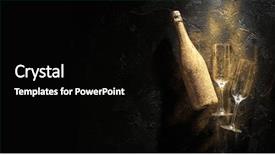  Presentation with champagne - Audience pleasing slide set consisting of sophisticated - photo of golden champagne bottle backdrop and a black colored foreground