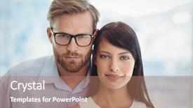  Presentation with portrait happy family smiling - Amazing presentation design having sophisticated - portrait of smiling couple backdrop and a coral colored foreground