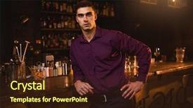  Presentation with bar - Audience pleasing presentation design consisting of sophisticated - young man in shirt standing backdrop and a tawny brown colored foreground