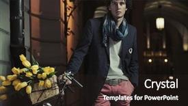  Presentation with next - PPT layouts with sophisticated - young stylish guy next background and a wine colored foreground