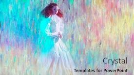  Presentation with hair dress - Beautiful PPT theme featuring sophisticated-female-model-with-lush backdrop and a light blue colored foreground