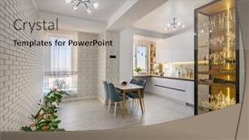  Presentation with apartment - Theme having sophisticated-white-studio-apartment background and a  colored foreground