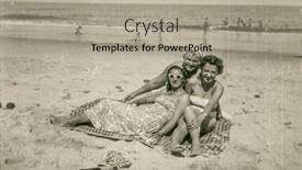  Presentation with vintage women - Slides with sopot-poland-circa-1960-s background and a mint green colored foreground