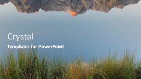  Presentation with lake - Beautiful presentation theme featuring sorapis-peak-reflected-in-misurina backdrop and a seafoam green colored foreground