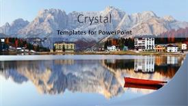  Presentation with lake - Presentation with sorapis-peak-reflected-in-misurina background and a light blue colored foreground