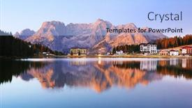  Presentation with lake - Colorful presentation theme enhanced with sorapis-peak-reflected-in-misurina backdrop and a light blue colored foreground