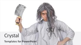  Presentation with old man and music - Beautiful PPT layouts featuring sorcerer - funny old man isolated backdrop and a light gray colored foreground