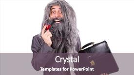  Presentation with old man and his music - Colorful presentation theme enhanced with sorcerer - old man in funny concept backdrop and a gray colored foreground