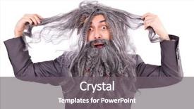  Presentation with old man and music - Slide set having sorcerer - old man in funny concept background and a gray colored foreground