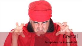  Presentation with magic - Presentation design featuring sorcerer is doing hypnosis background and a crimson colored foreground