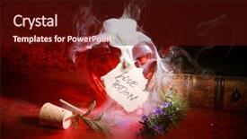  Presentation with fortune teller - Presentation theme having sorceress fortune teller witch match background and a wine colored foreground