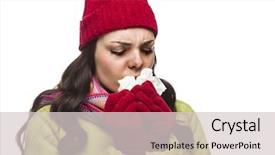  Presentation with tissue - Amazing PPT theme having sore nose with a tissue backdrop and a  colored foreground