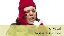  Presentation with race - Audience pleasing PPT theme consisting of sore nose with a tissue backdrop and a  colored foreground