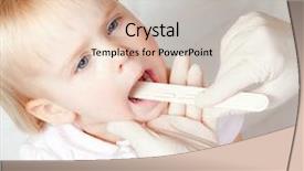  Presentation with pediatrician - Cool new PPT layouts with open sores - pediatrician examining little girl's throat backdrop and a lemonade colored foreground