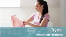  Presentation with people concept surgeon in mask - Slide deck with sorf - household and people concept background and a teal colored foreground