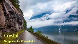  Presentation with scandinavia - Cool new PPT theme with sorfjorden fjord branch of greater backdrop and a tawny brown colored foreground