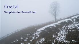  Presentation with dull - PPT theme having sorrowful - lonely tree on a hill background and a sky blue colored foreground
