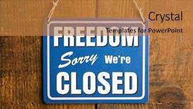 Presentation with closed - Slide deck with sorry we're closed sign background and a gold colored foreground