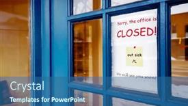  Presentation with closed - Presentation theme with sorry-the-office-is-closed background and a ocean colored foreground
