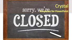  Presentation with closed - Audience pleasing slides consisting of sorry we are closed - text backdrop and a tawny brown colored foreground