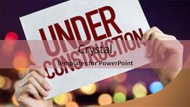  Presentation with light golden lights - PPT layouts with sorry we are closed sign - construction placard with night lights background and a  colored foreground