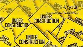  Presentation with under construction - Cool new presentation design with sorry we are closed sign - construction backdrop and a gold colored foreground