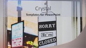  Presentation with closed - PPT layouts having sorry we're closed sign hanging in the door of a shop background and a light blue colored foreground