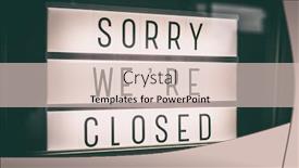  Presentation with retail store - Colorful PPT layouts enhanced with sorry-we-re-closed-storefront backdrop and a lemonade colored foreground