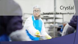  Presentation with fish processing - Presentation consisting of sorting frosted fish before processing background and a light gray colored foreground