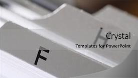  Presentation with business card - Cool new PPT theme with sorting record - closeup shot of business name backdrop and a light gray colored foreground
